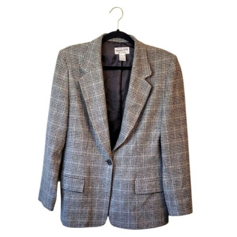 Pendleton Black and White Wool Blazer